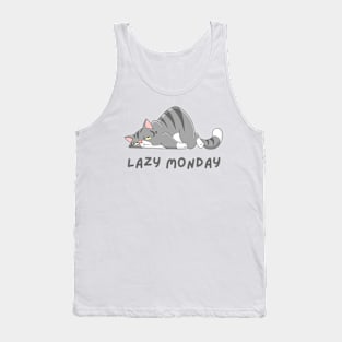 Lazy monday - Lazy cat Tank Top